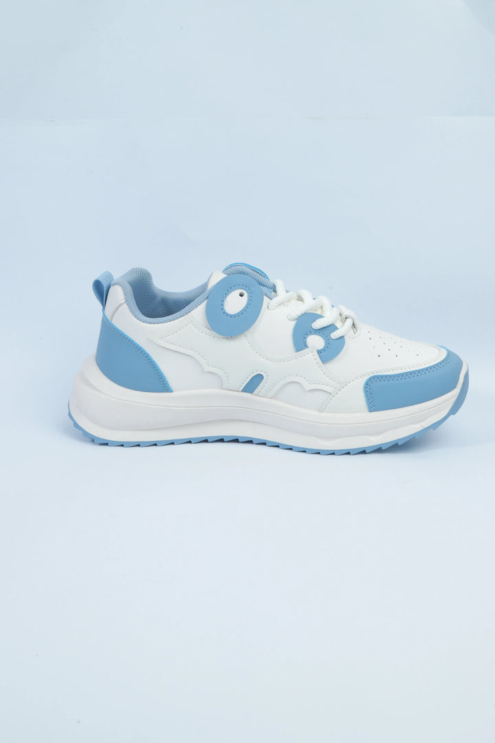 White/Blue Casual Sport Jogger Sneakers