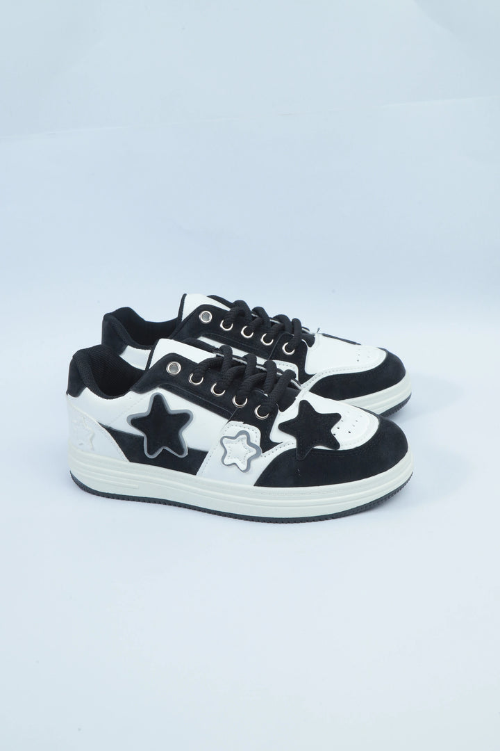 White/Black Urban Fit Jogger Sneakers