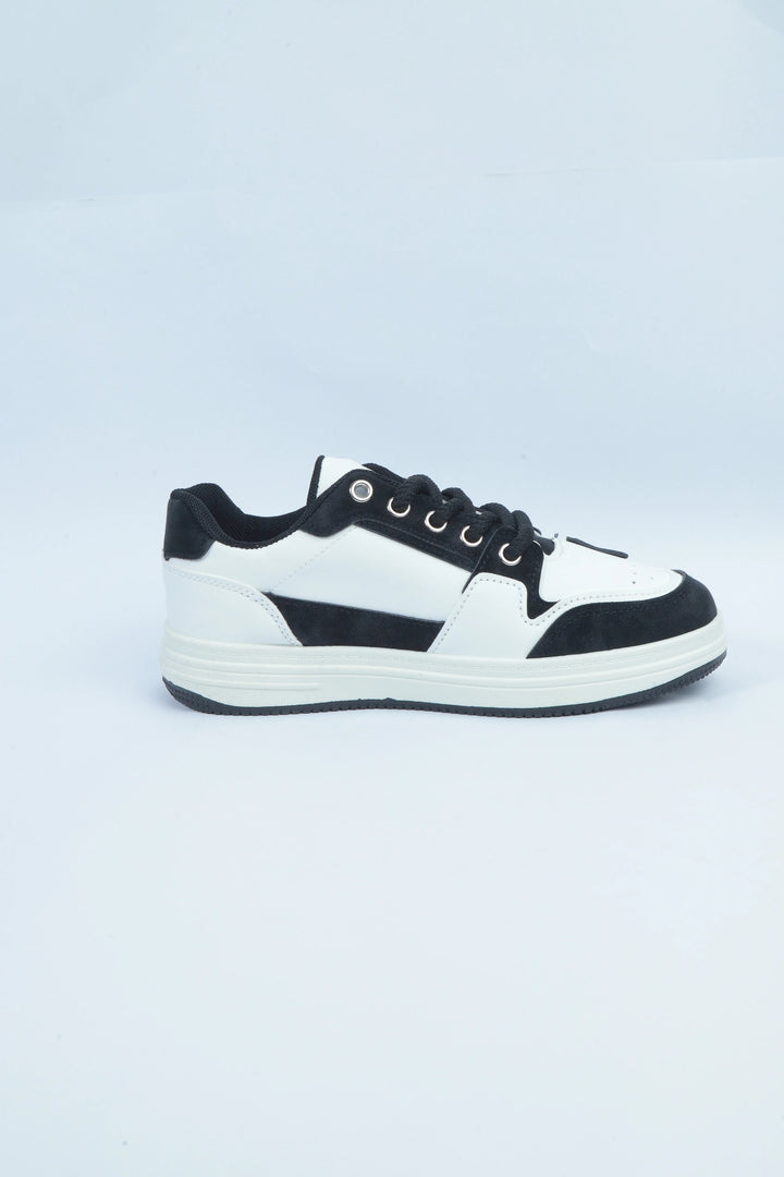 White/Black Urban Fit Jogger Sneakers