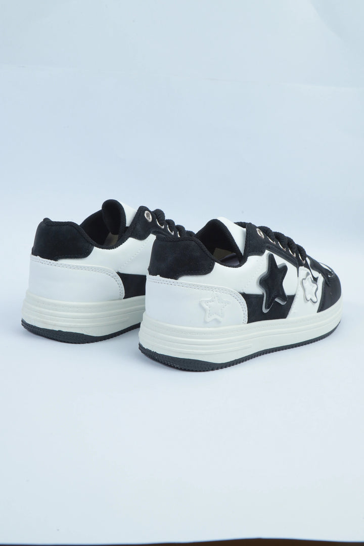 White/Black Urban Fit Jogger Sneakers