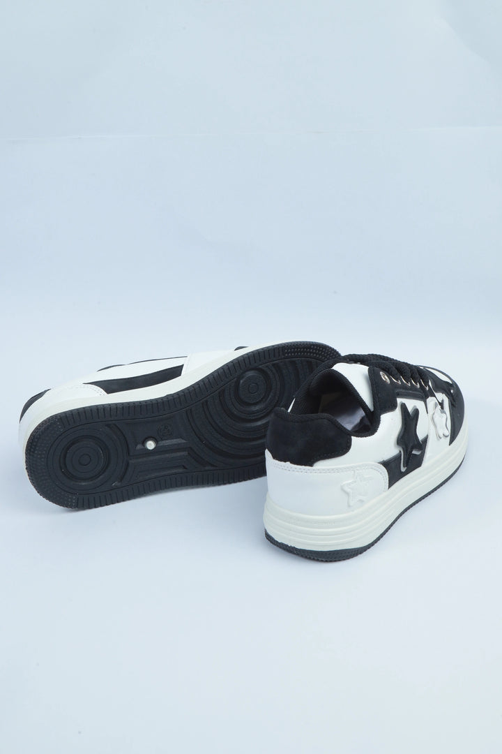 White/Black Urban Fit Jogger Sneakers
