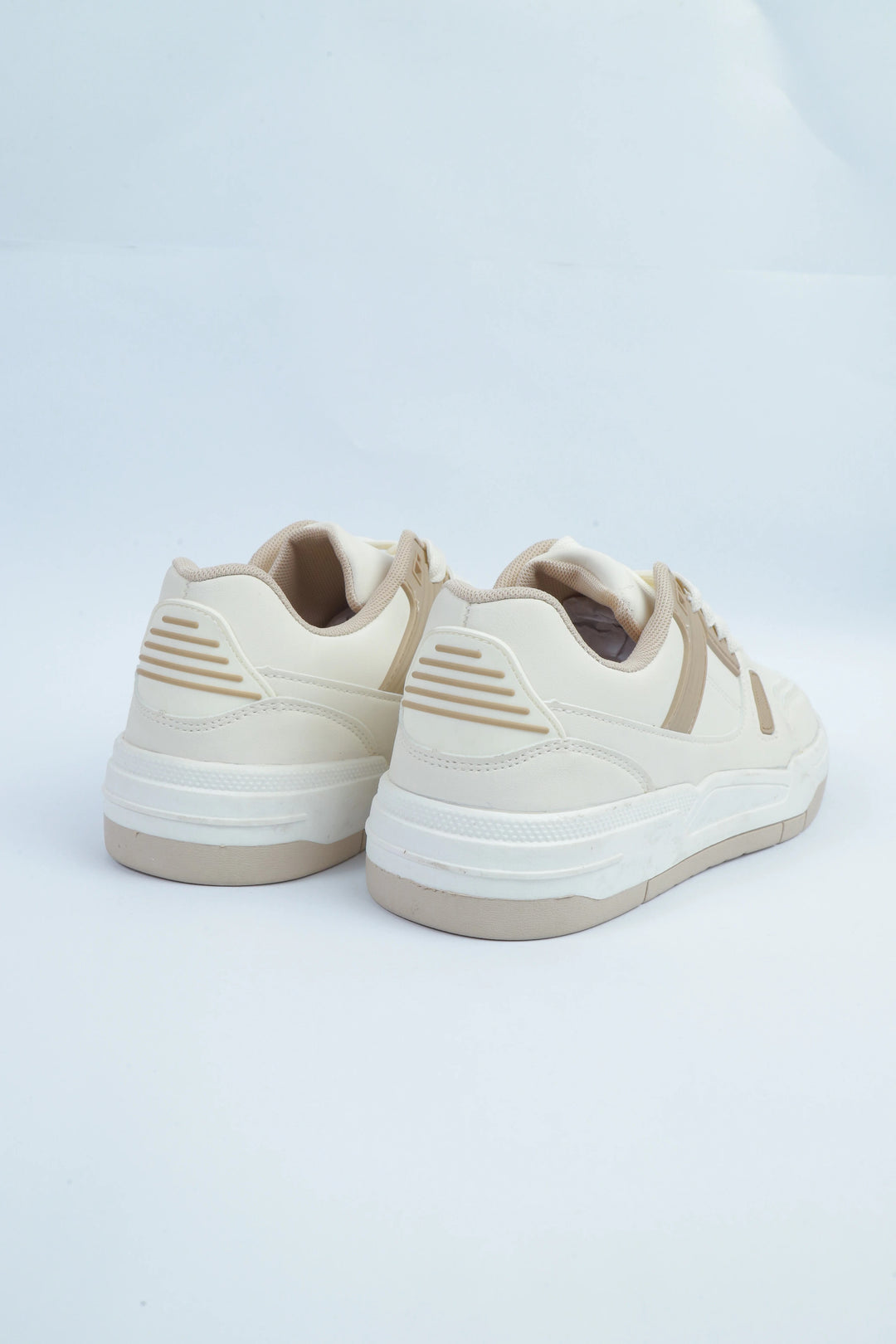 White/Mashroom Premium Jogger Sneakers