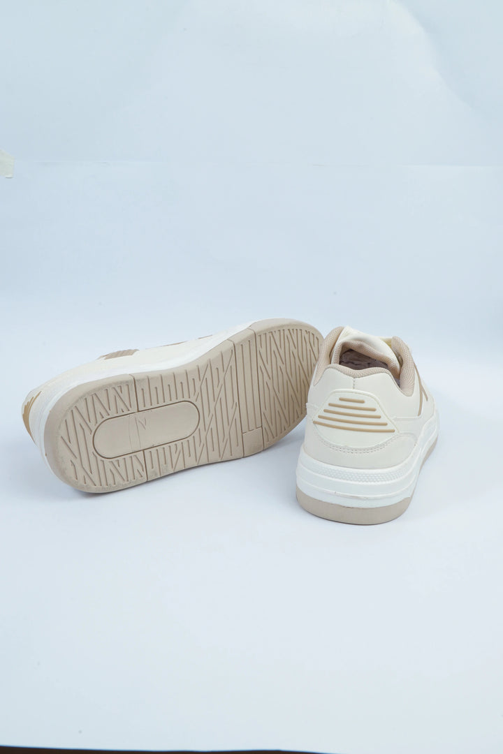 White/Mashroom Premium Jogger Sneakers