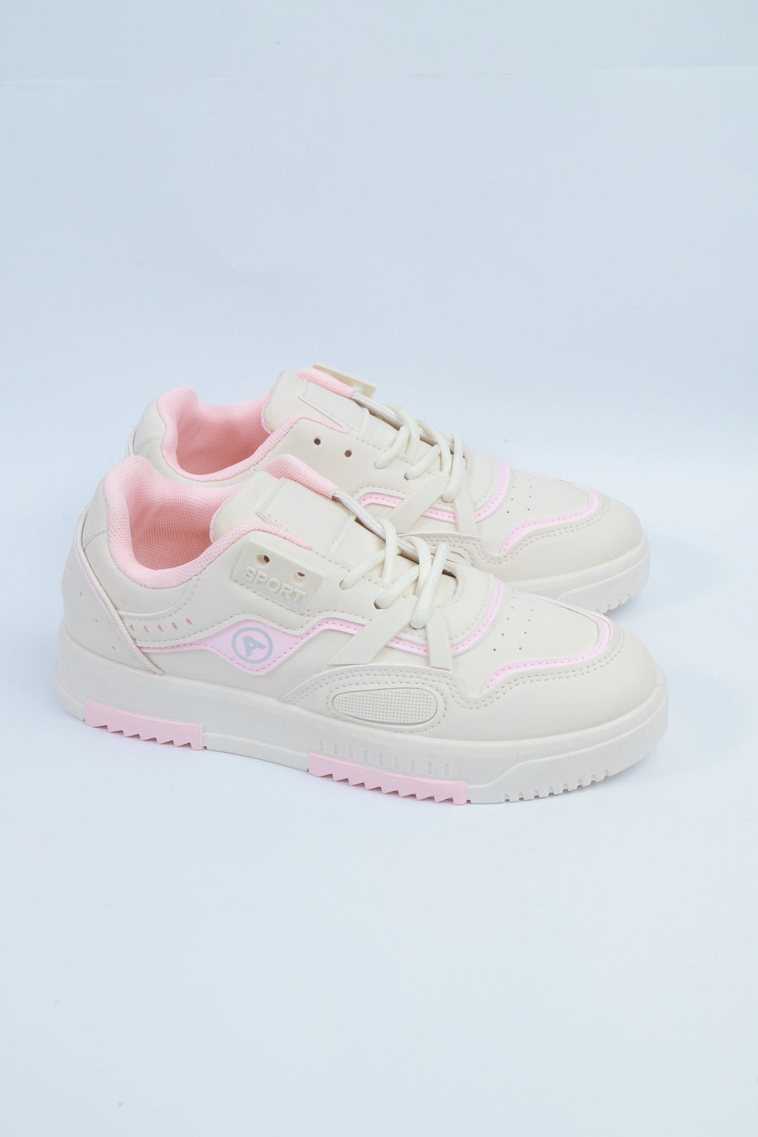 White/Pink Fashion Comfort Sneakers