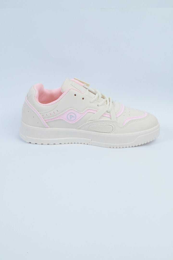 White/Pink Fashion Comfort Sneakers