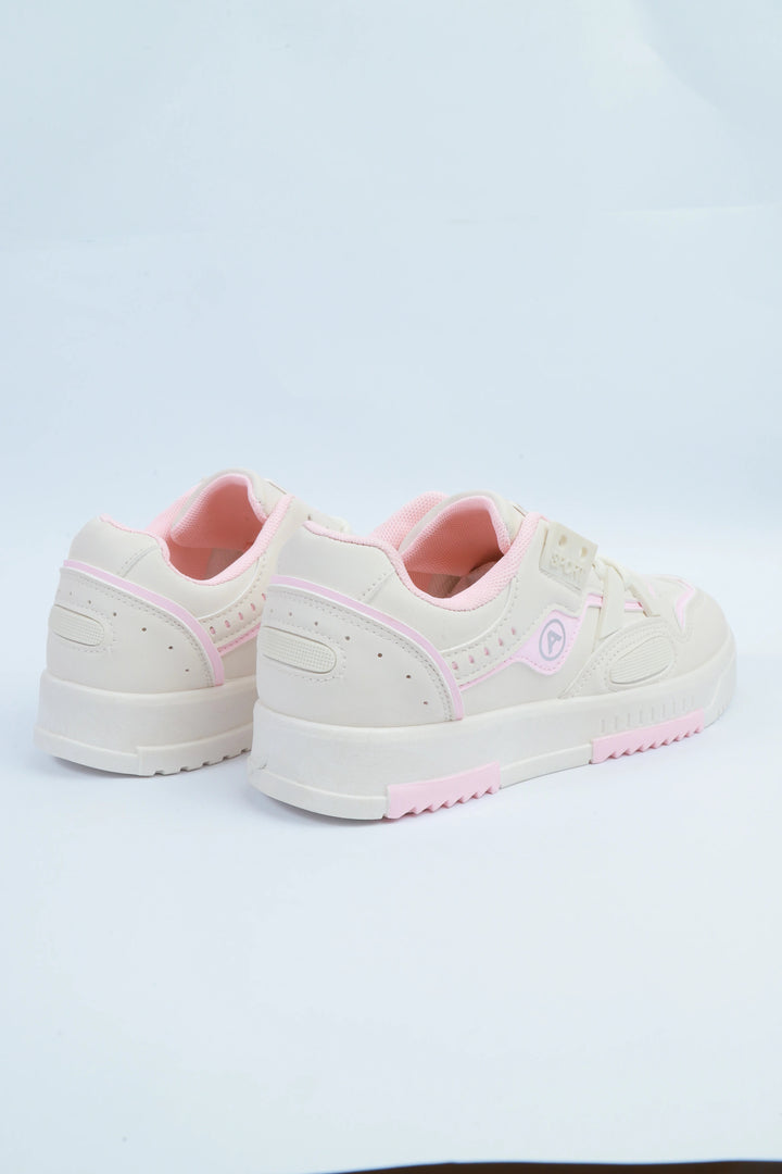 White/Pink Fashion Comfort Sneakers