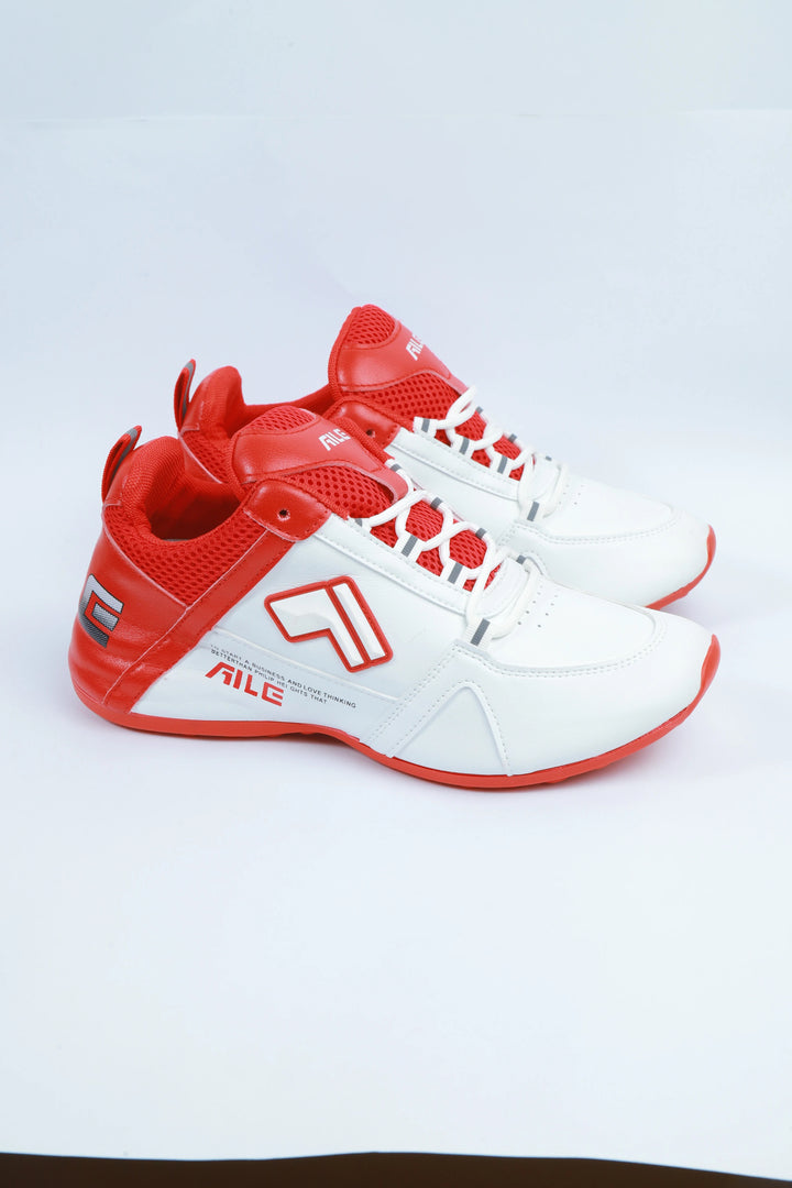 White/Red Performance Sports Shoes