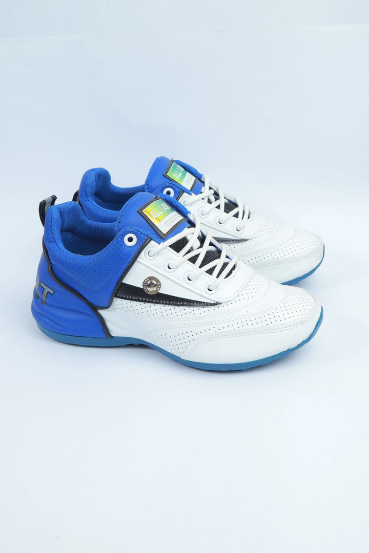 White/Blue Active Lifestyle Shoes