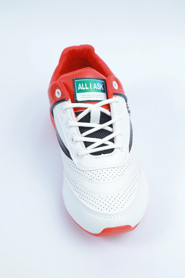 White/Red Active Lifestyle Shoes