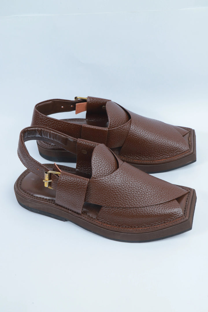Brown Milled Kaptan Classic Traditional Chappal