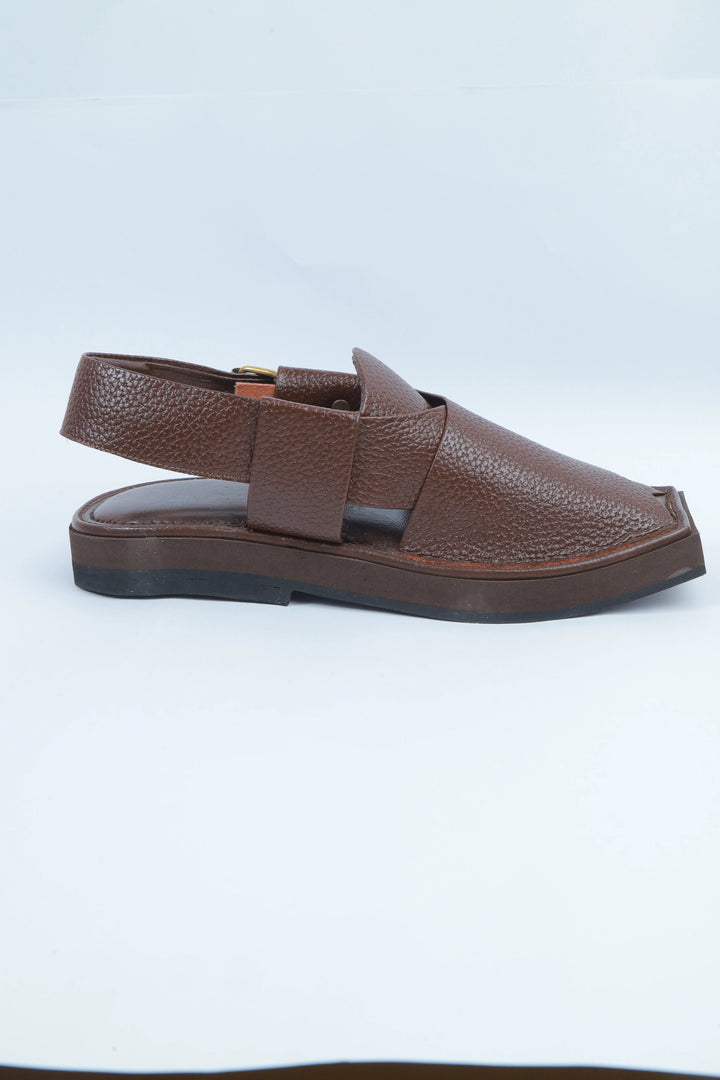 Brown Milled Kaptan Classic Traditional Chappal
