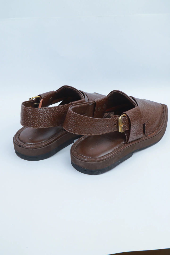 Brown Milled Kaptan Classic Traditional Chappal