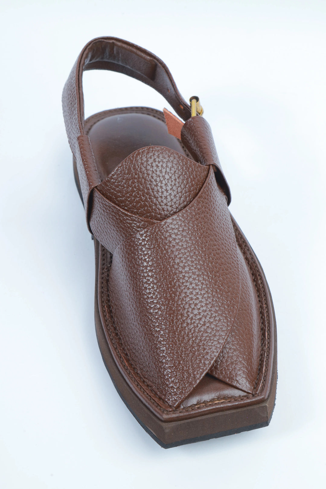 Brown Milled Kaptan Classic Traditional Chappal