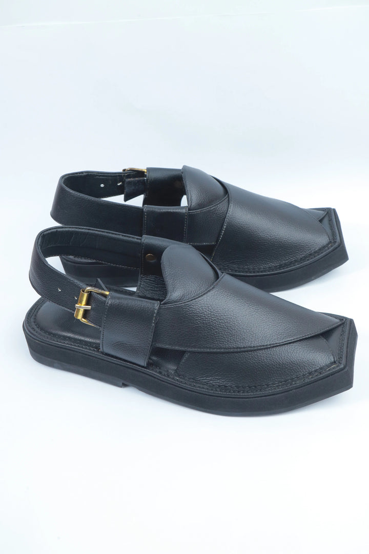 Black Kaptan Classic Traditional Chappal