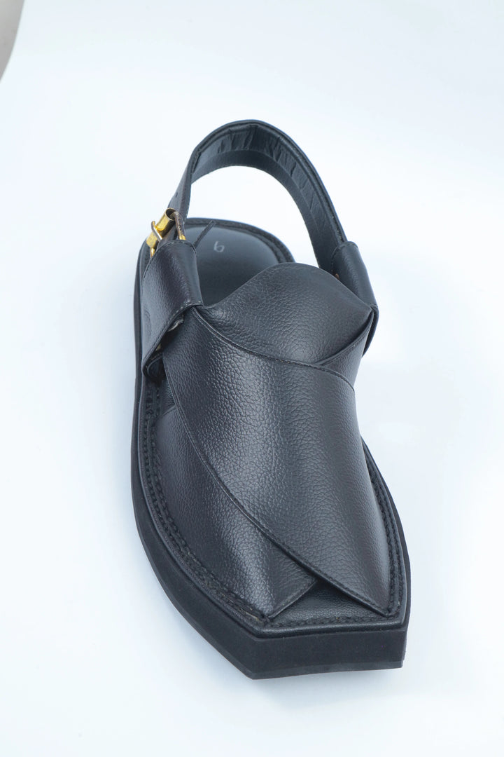Black Kaptan Classic Traditional Chappal