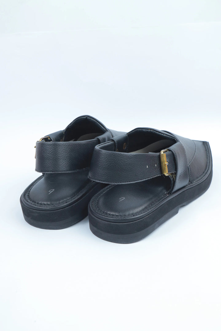 Black Kaptan Classic Traditional Chappal