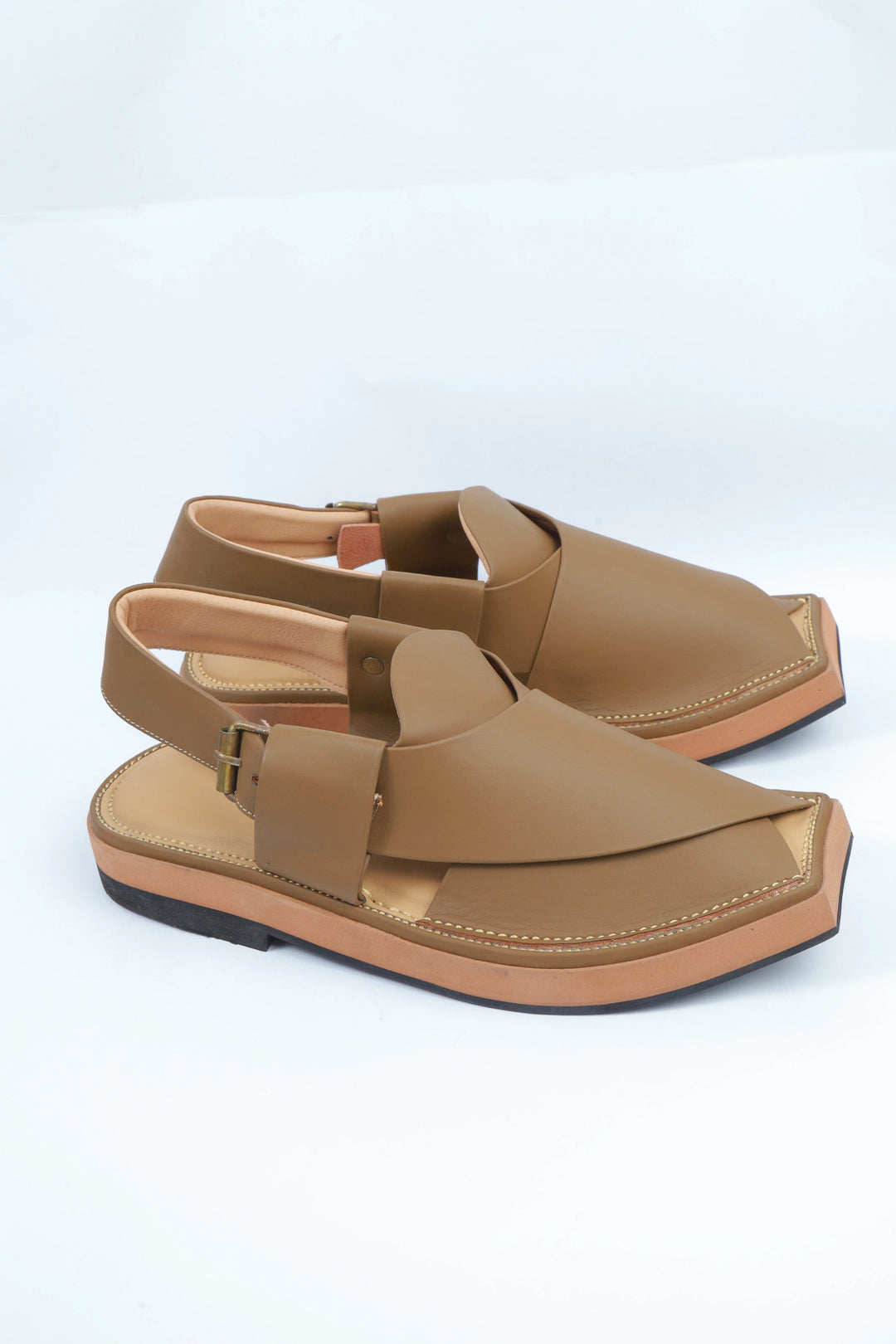 Light Brown Kaptan Classic Traditional Chappal