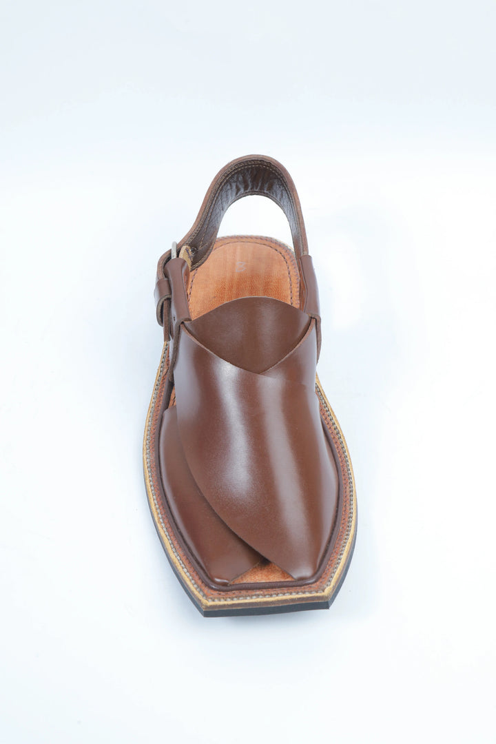 Brown Original Leather Charsadda Chappal