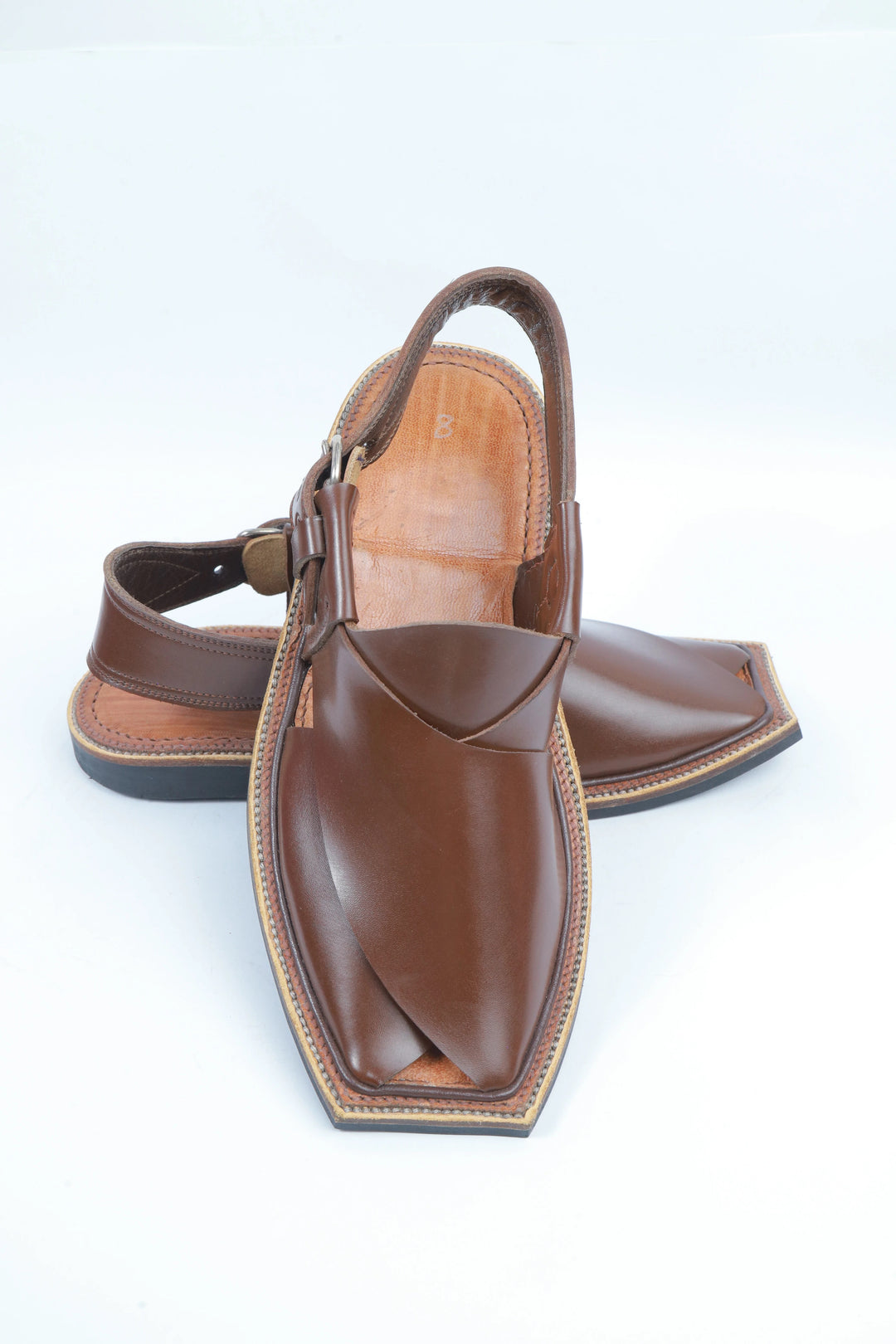 Brown Original Leather Charsadda Chappal