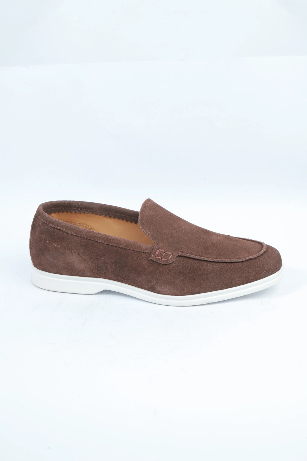 Brown Suede Leather Boat Loafer