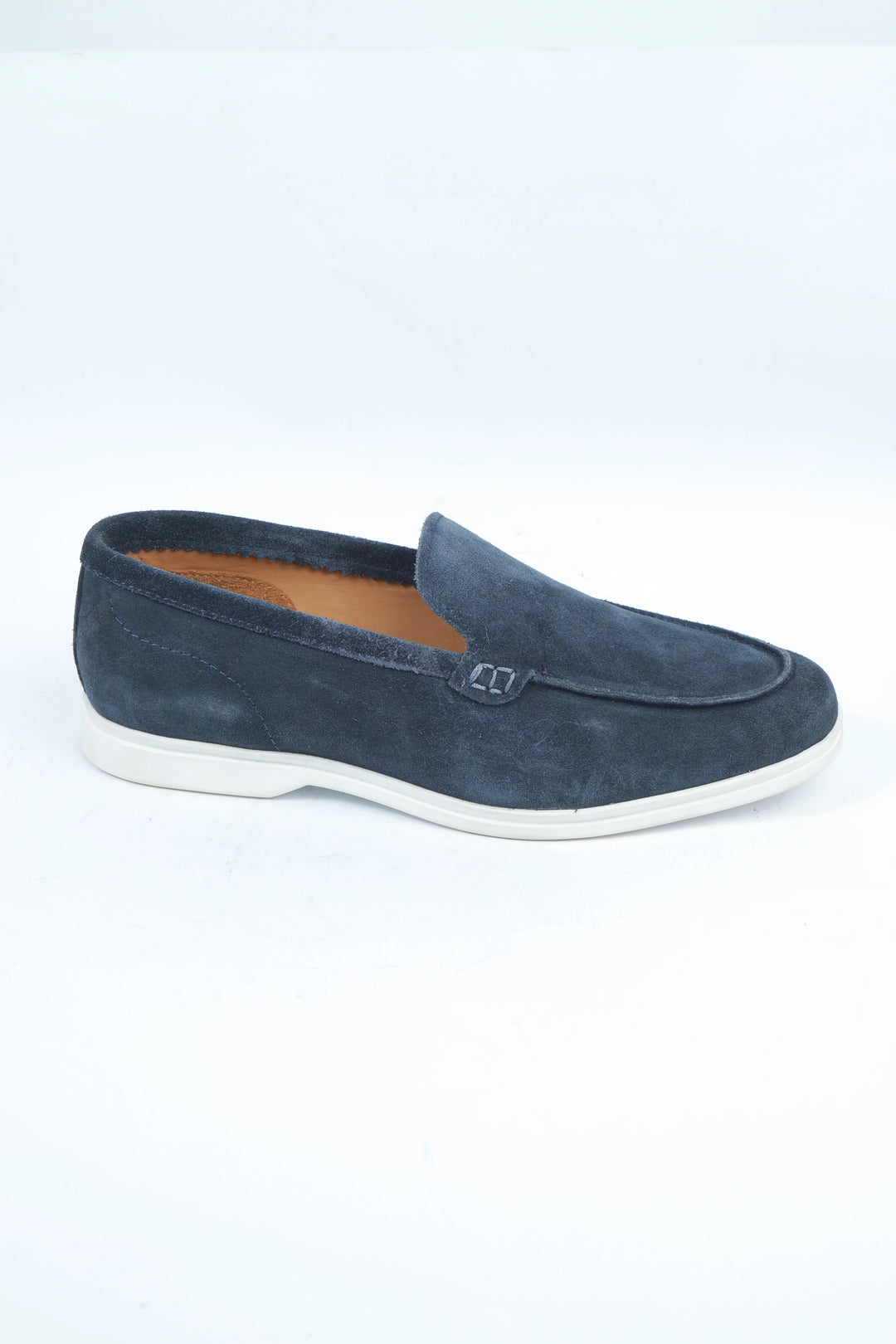 Navy Blue Suede Leather Boat Loafer