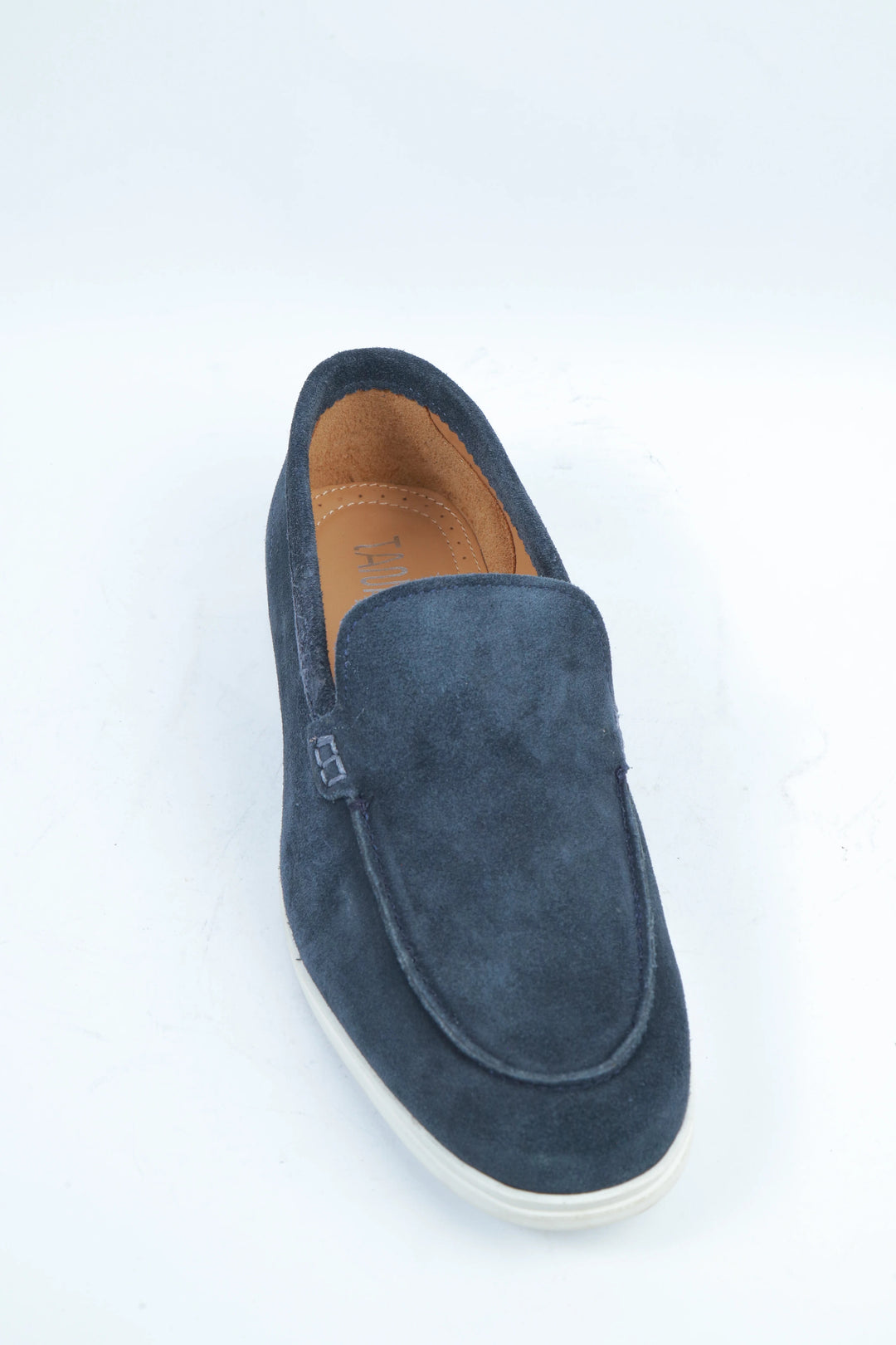 Navy Blue Suede Leather Boat Loafer