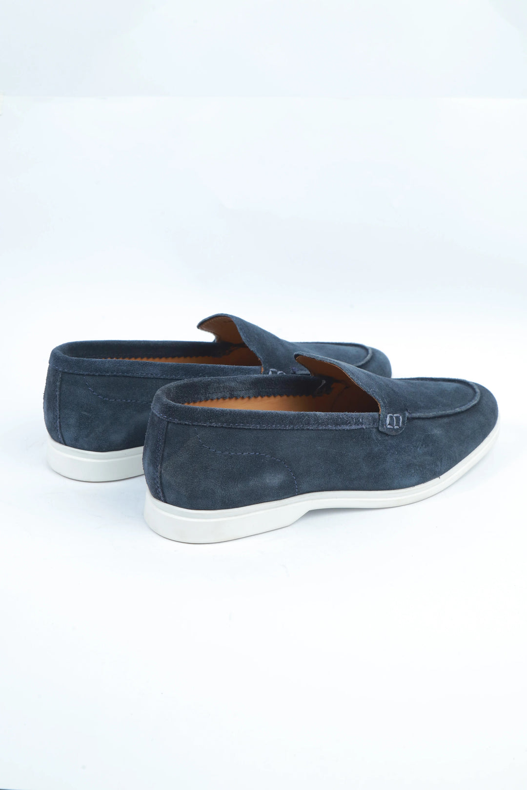 Navy Blue Suede Leather Boat Loafer