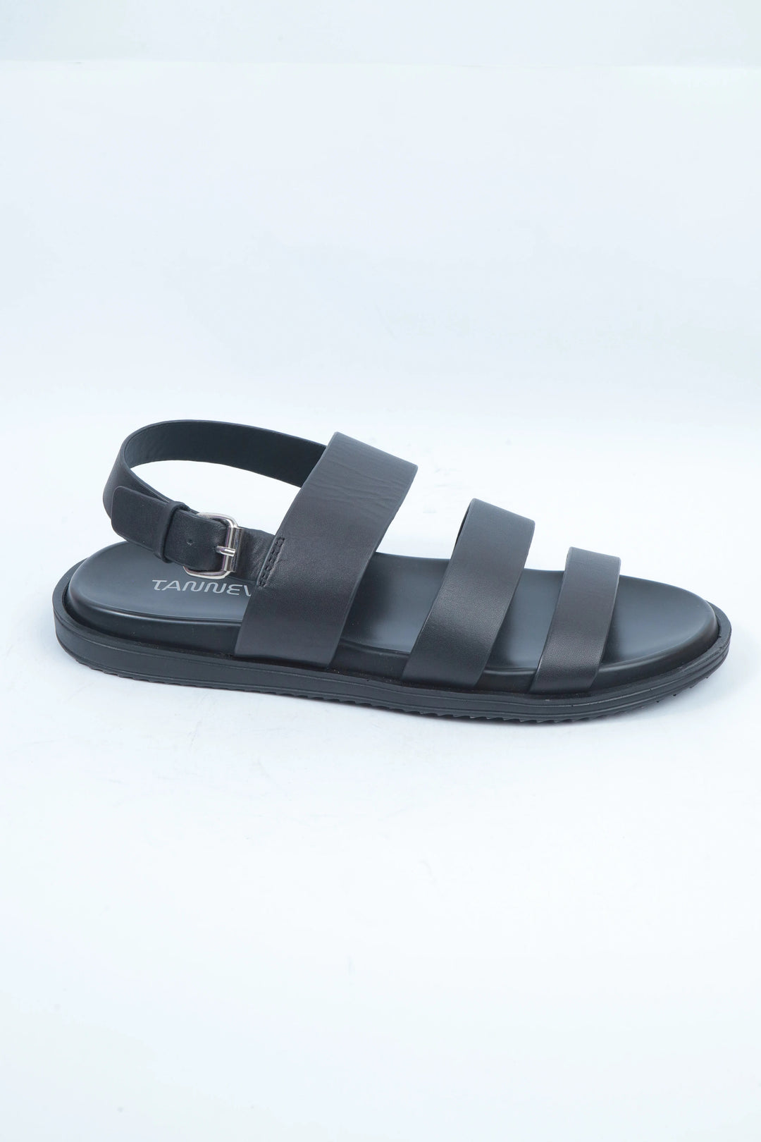 Black Leather Strap Sandal
