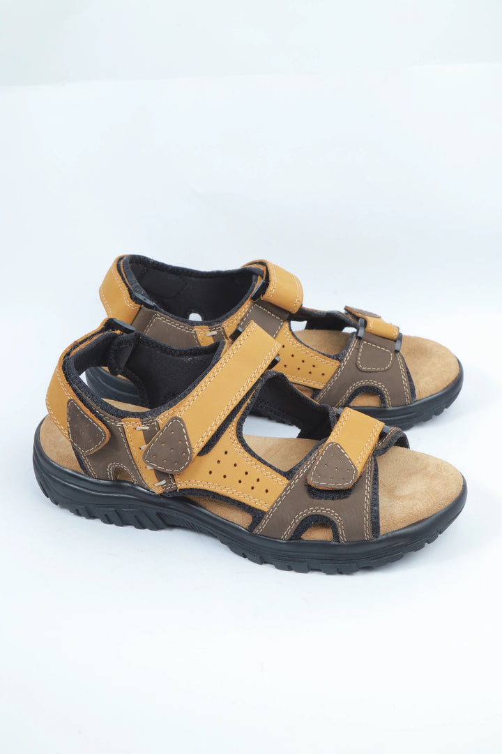 Nubuck Leather Tan Yellow Sandal
