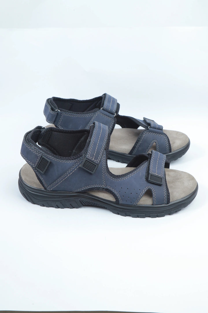 Nubuck Leather Navy Blue Sandal