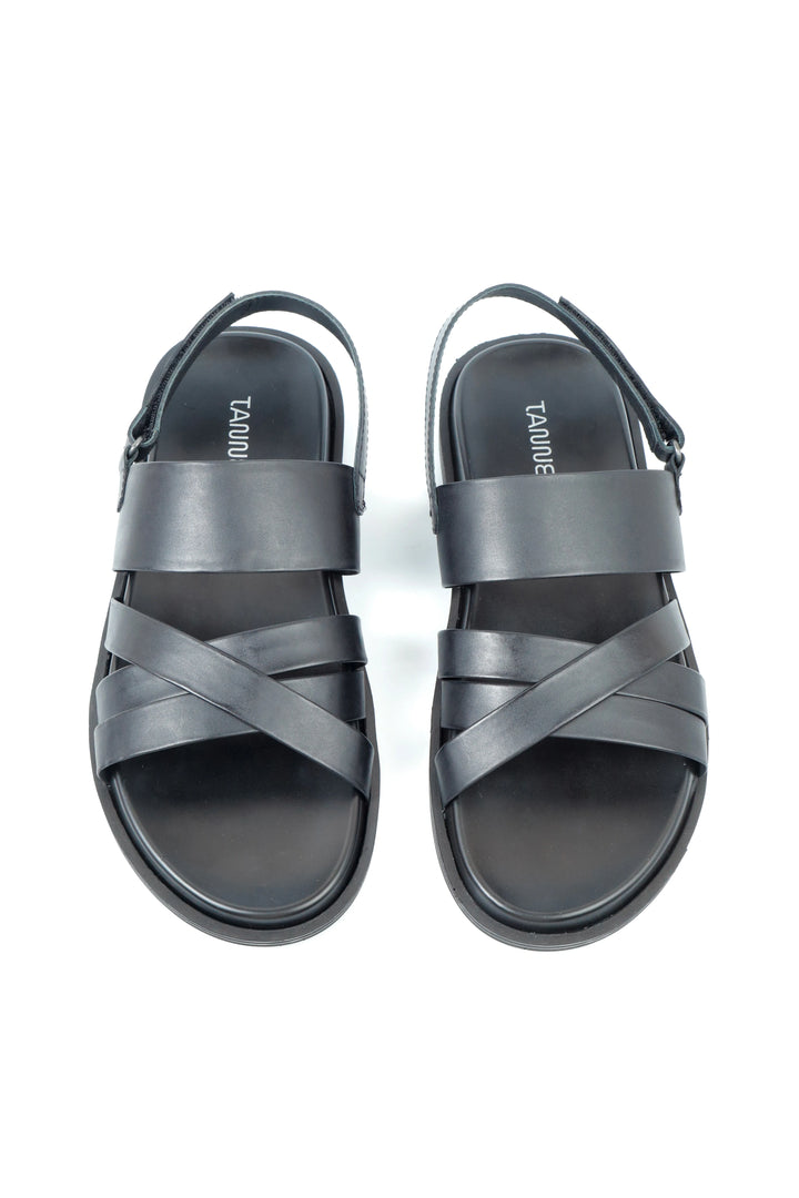 Luxury Black Leather Sandal