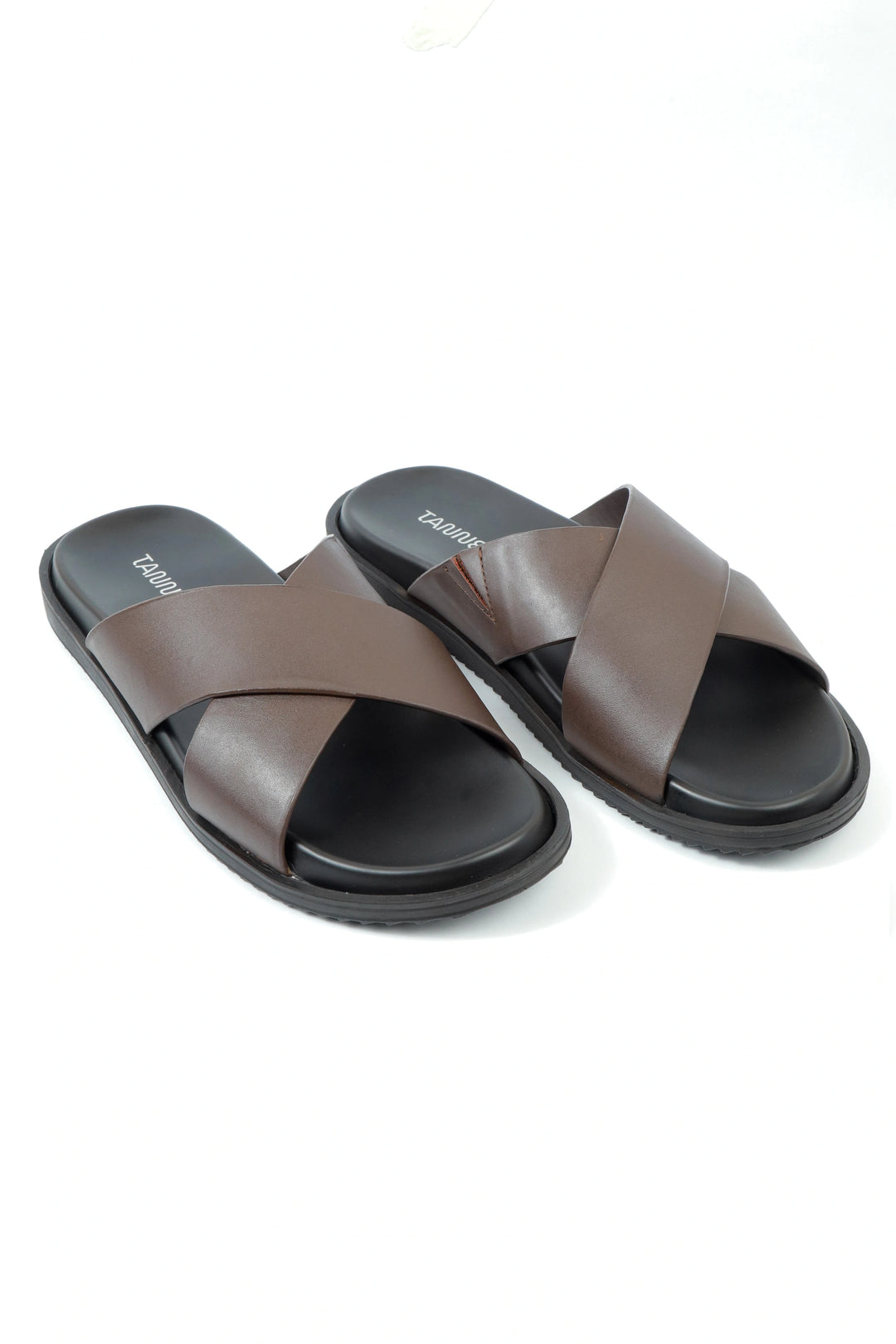 Modern Dark Brown Leather Slipper