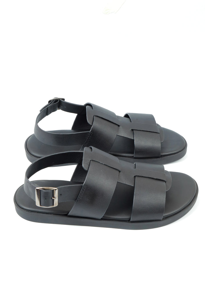 Classic Black Leather Sandal