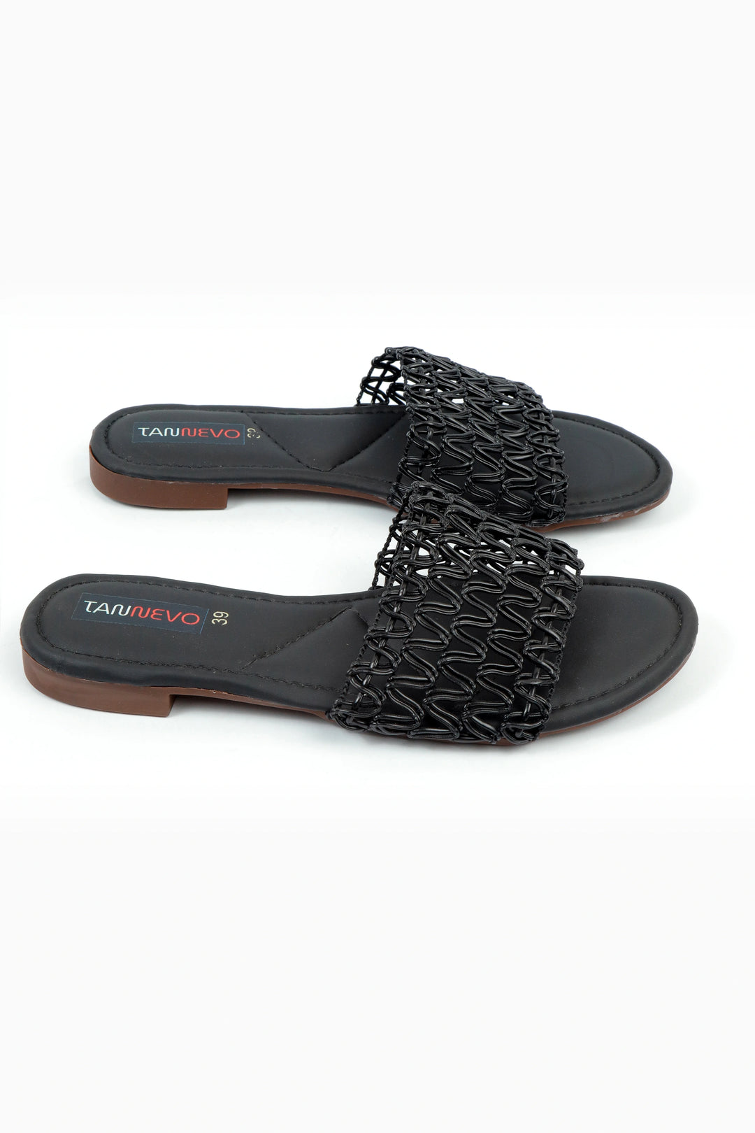 Black Woven Flat Slipper for Women