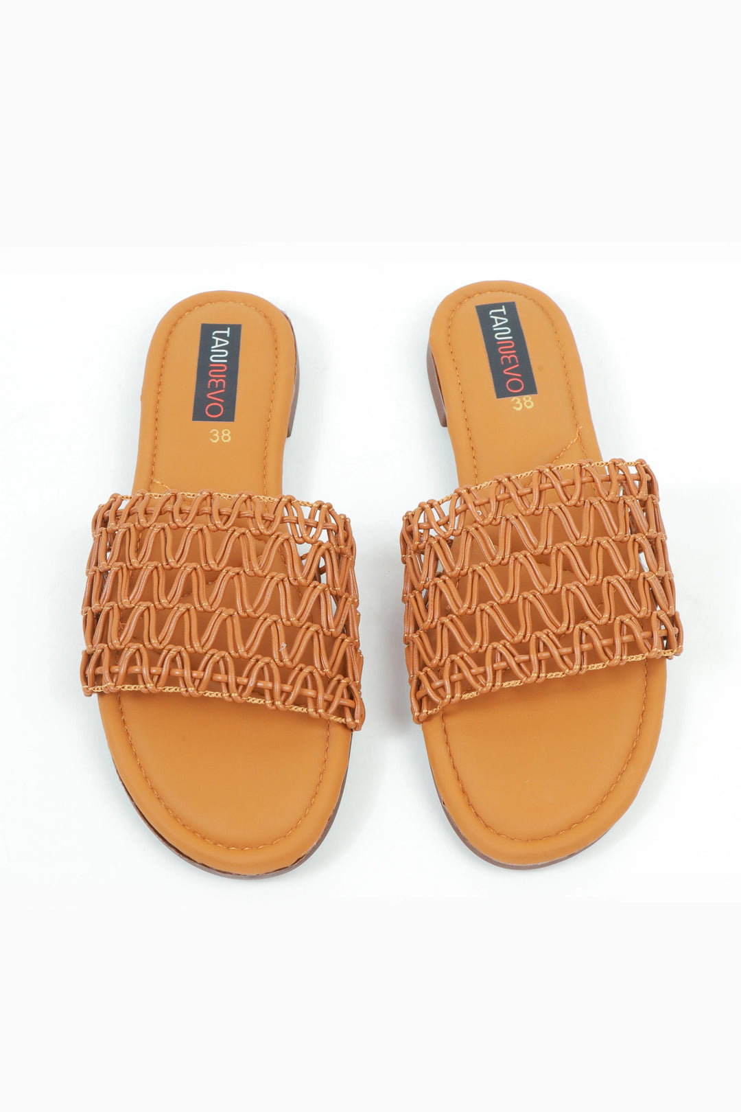 Camel Woven Flat Slipper for Women