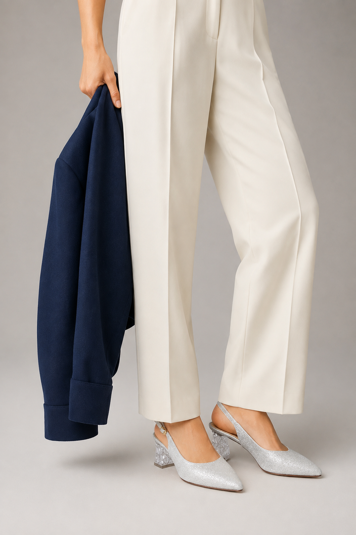 Silver Elegance Statement Coat Shoe