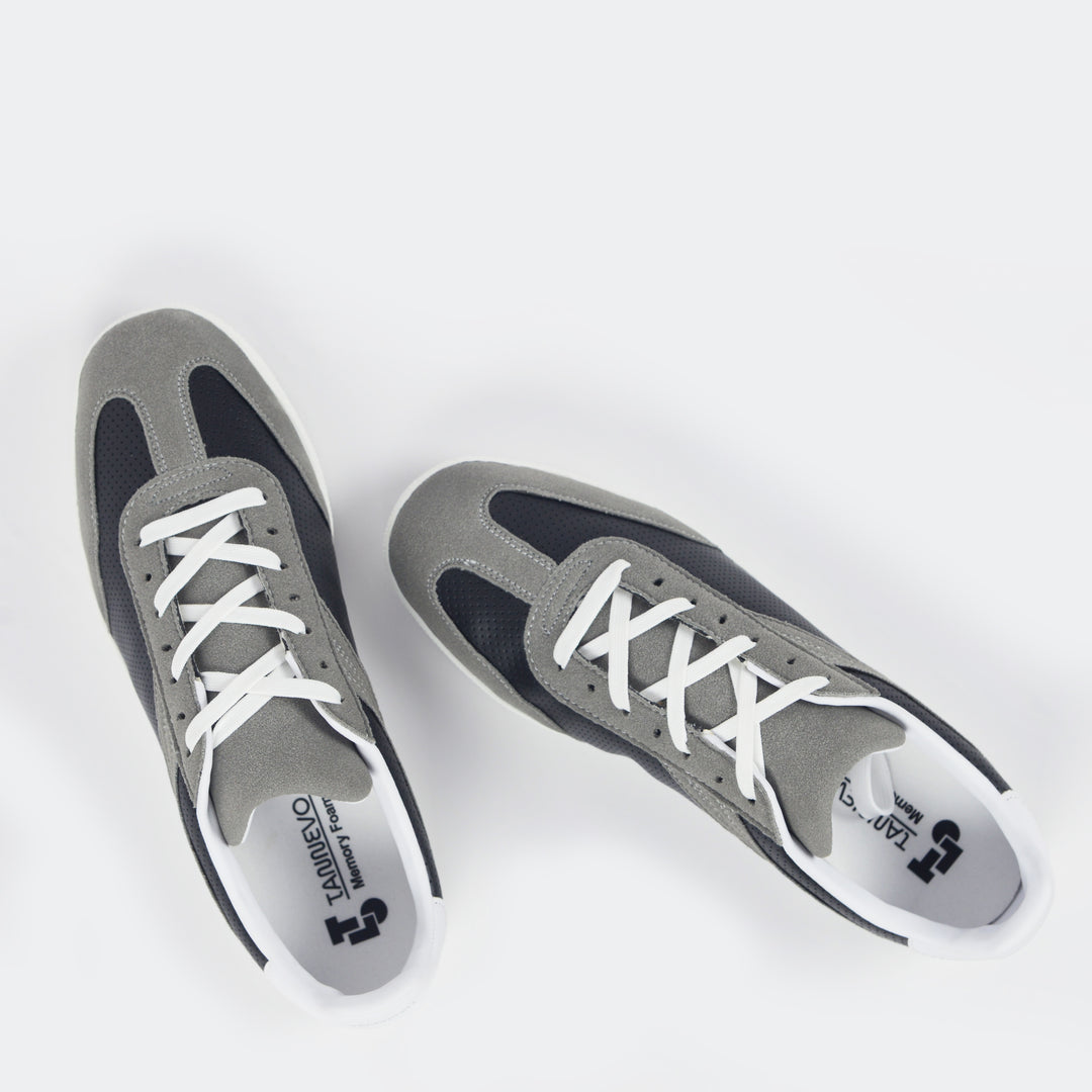 Grey & Black Casual Sneakers for Men – Lightweight Everyday Comfort