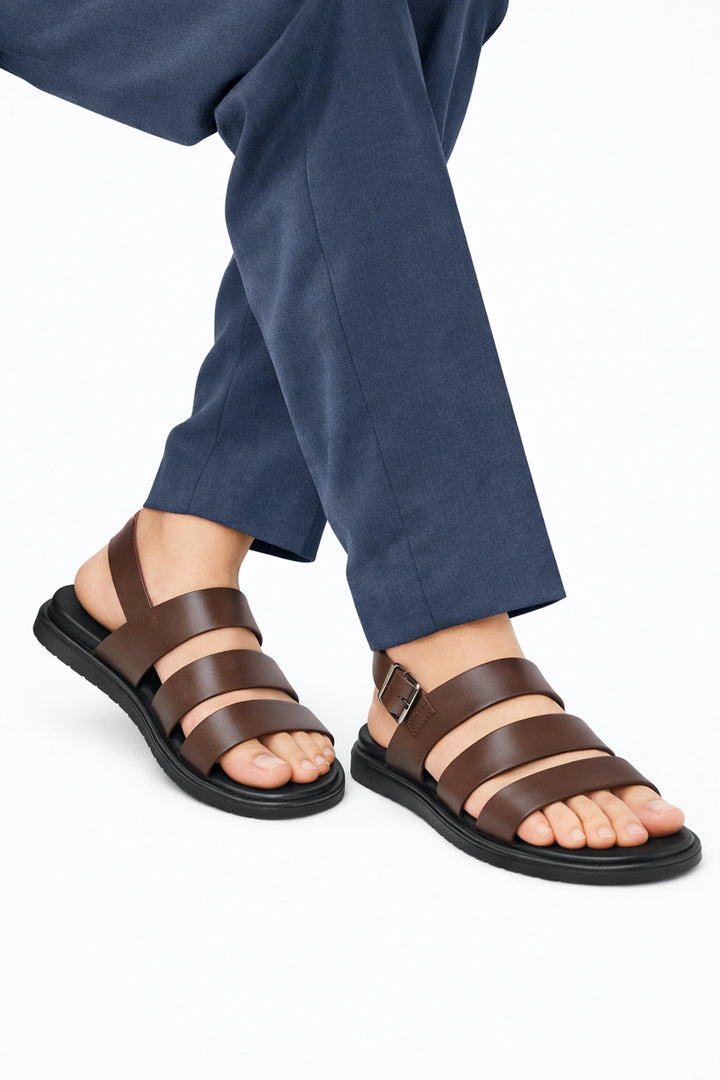 Brown Leather Strap Sandal