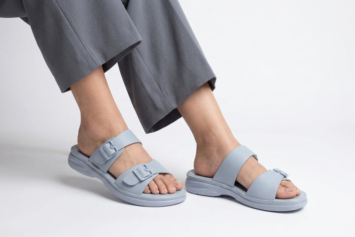 Blue Luxe PU Medicated Slipper