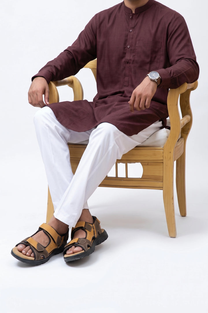 Nubuck Leather Tan Yellow Sandal