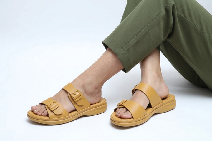Yellow Luxe PU Medicated Slipper