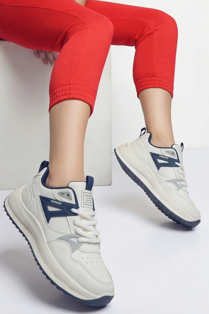 White/Black Trendy Jogger Sneakers