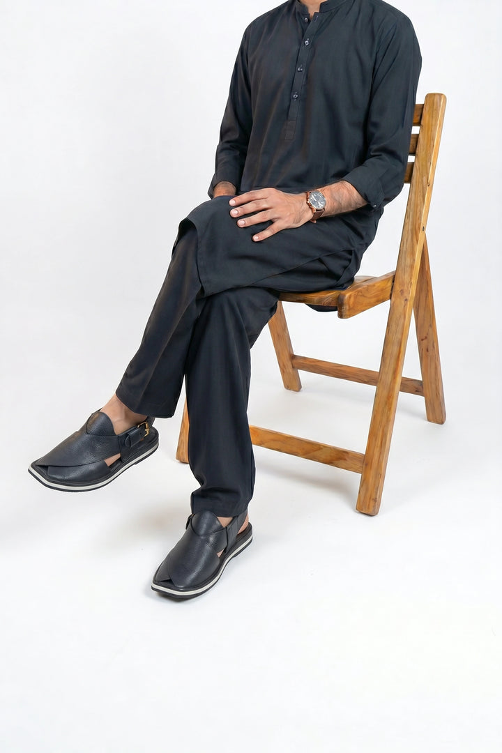 Black Smart Zalmi Comfort Walk Shoes