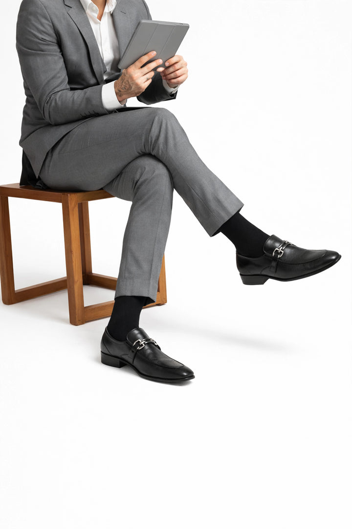 Black Modern Lace-Up Formal Shoes