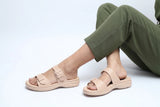 Cream Luxe PU Medicated Slipper