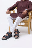 Nubuck Leather Navy Blue Sandal