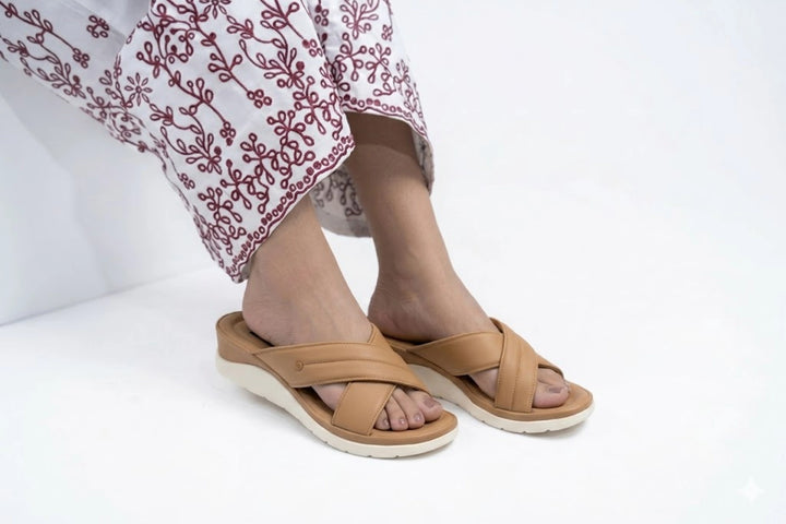 Elegant Khaki Fashion Medicated Slipper