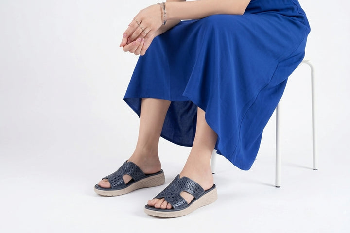 Luxury Blue Soft Sole Medicated Slipper