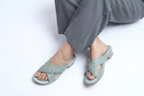 Green Modern PU Medicated Slipper