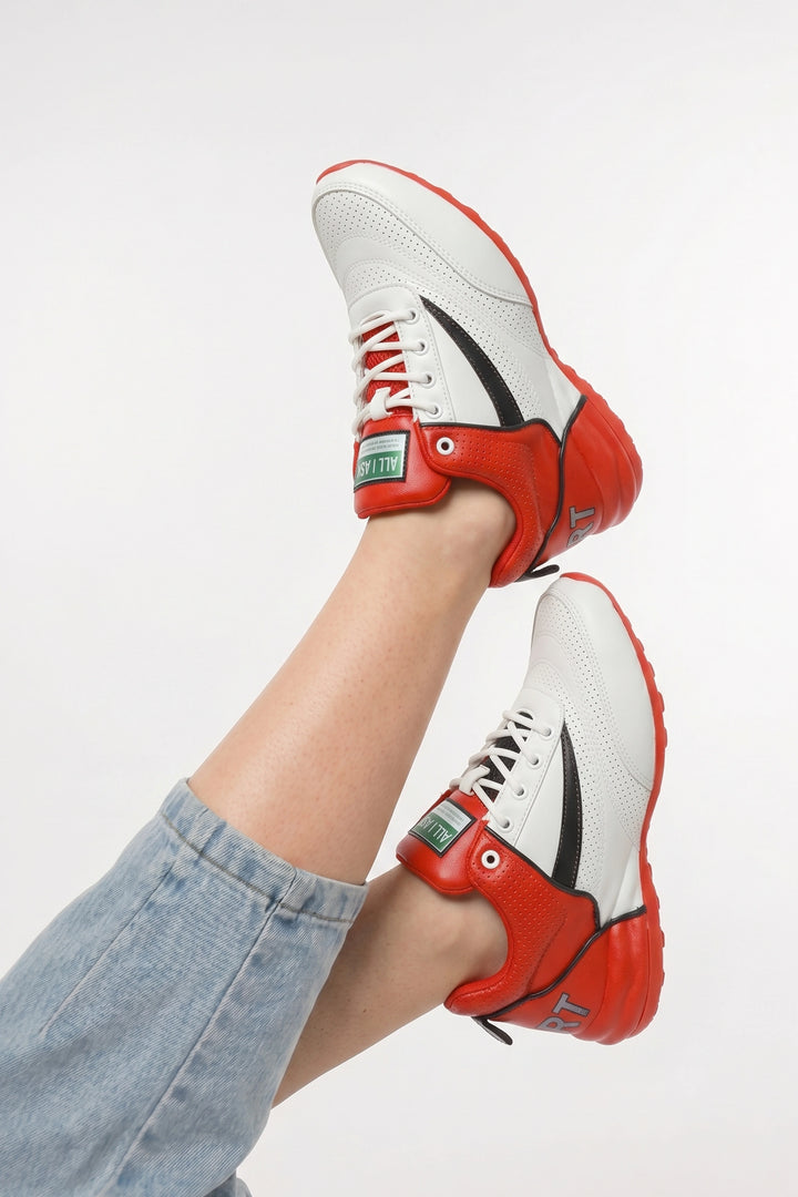 White/Red Active Lifestyle Shoes